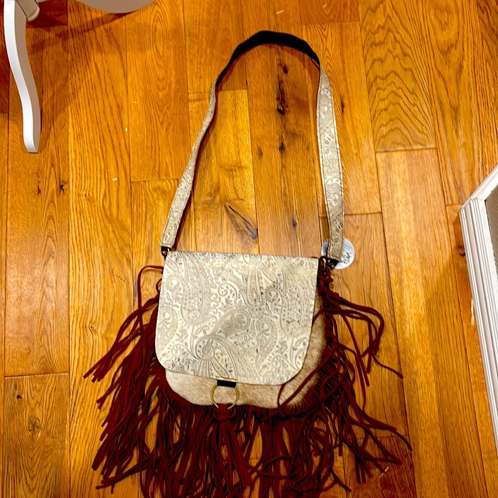 Genuine leather crossbody purse